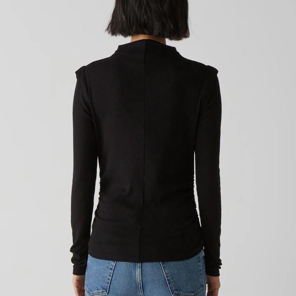 Michael Stars Denise Ribbed Mock Neck Long Sleeve Top - Picture 2 of 9
